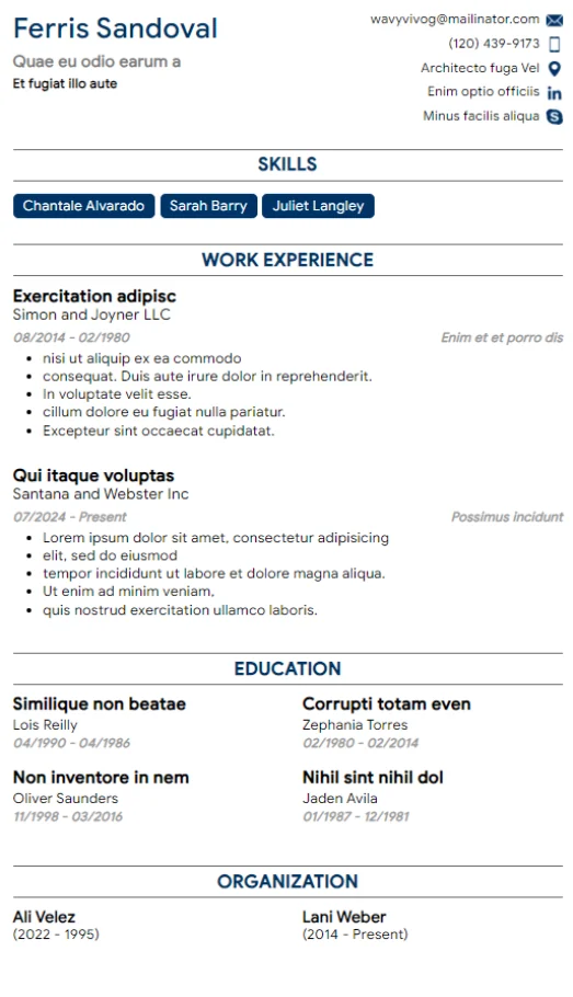 Free resume templates download